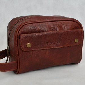 Distressed  Leather Travel Toiletry Bag for Men